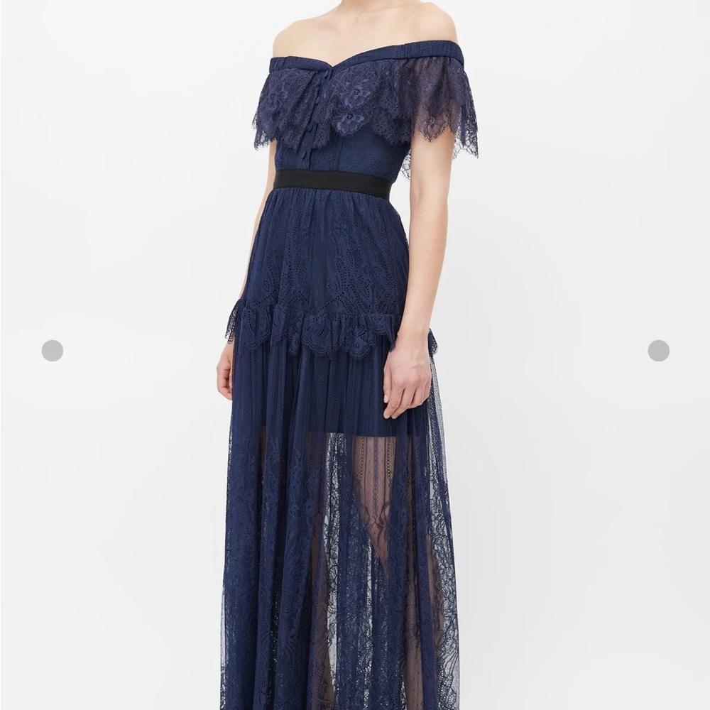 Self-Portrait Blue Strapless Gown for Weddings